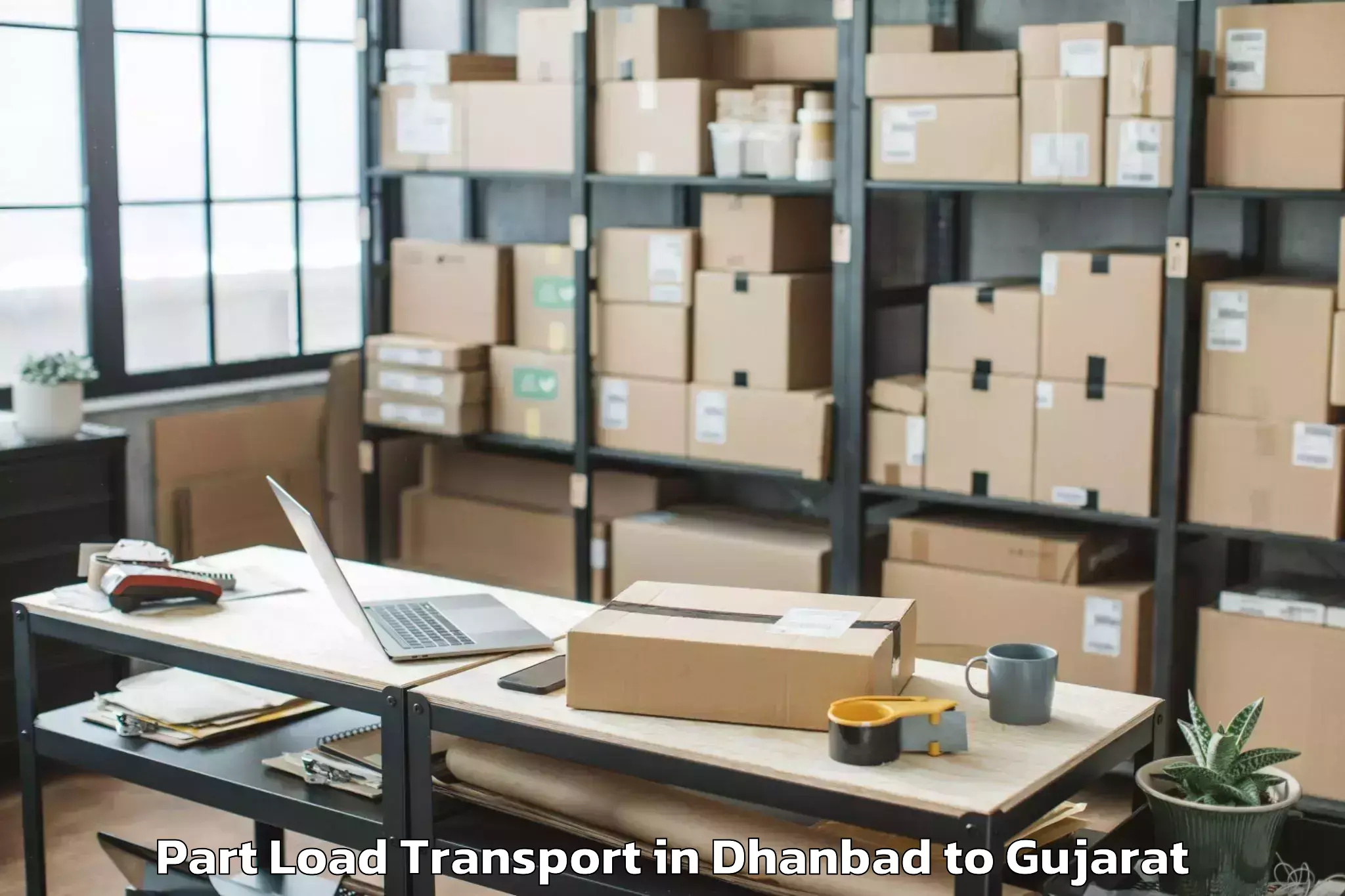 Easy Dhanbad to Koyali Part Load Transport Booking